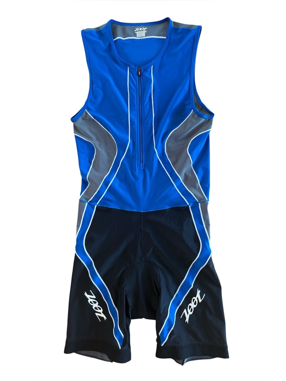 ZOOT MENS CORE TRI TANK SLEEVELESS RACESUIT  BLUE GRAY TRAINING & RACE DAY SZ XL
